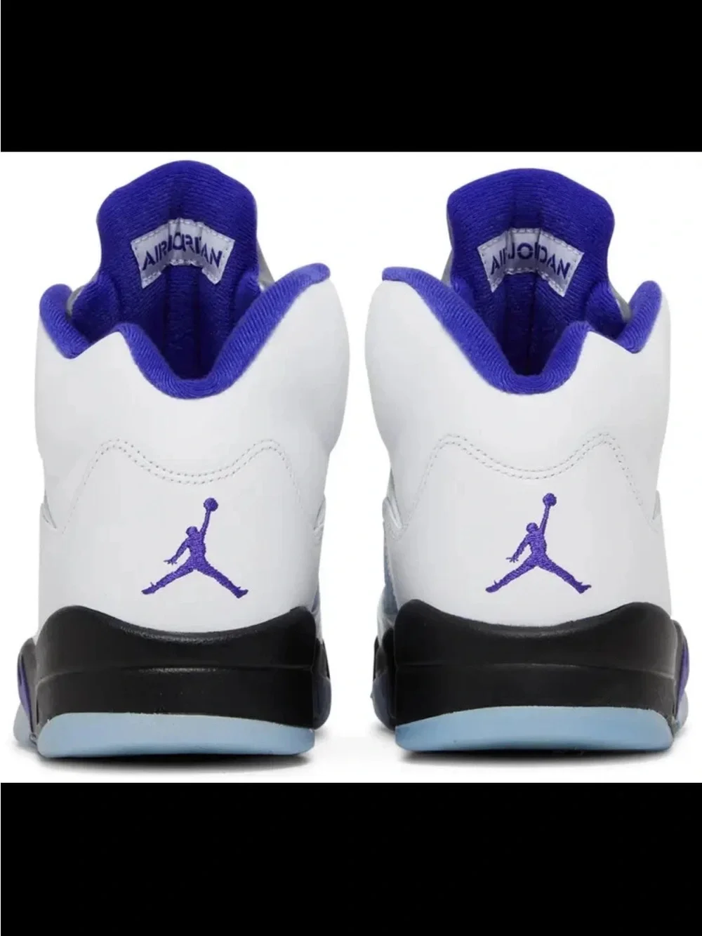 Jordan Men's White and Purple High-Top Basketball Sneakers